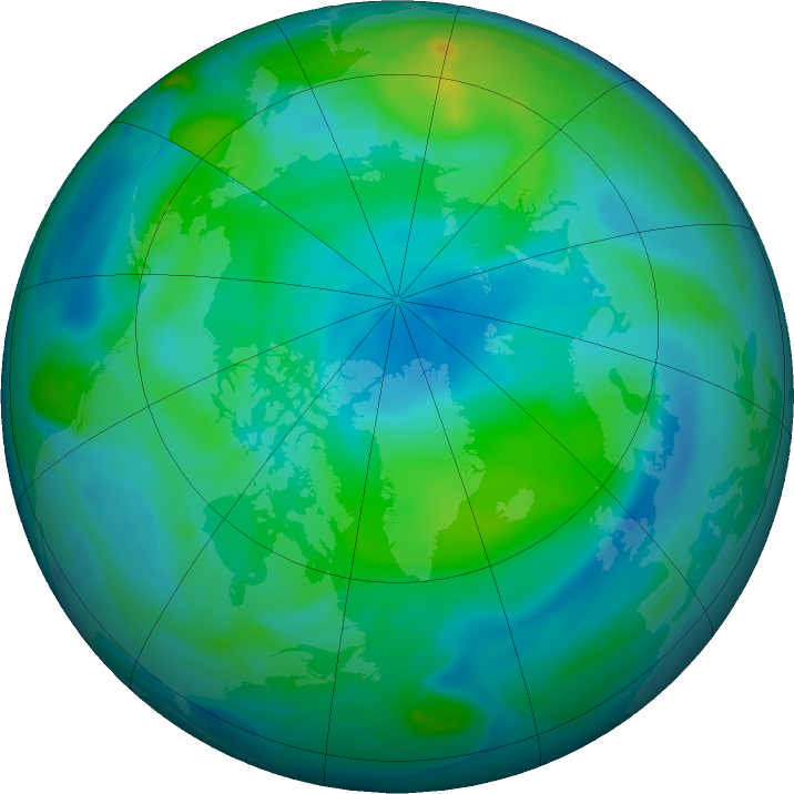 Arctic ozone map for 15 September 2019